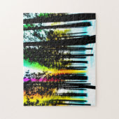 黒いシルエットフォレストを介したカラーの拡散 ジグソーパズル (縦)