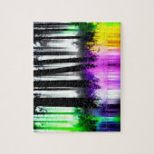 黒いシルエットフォレ数々のスト(カラーのスプラッシュ) ジグソーパズル (縦)