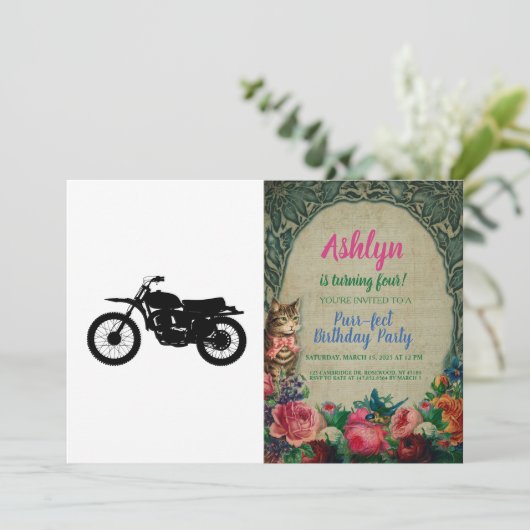 黒いシルエット – 背景色を選択 招待状 (スタンド正面)