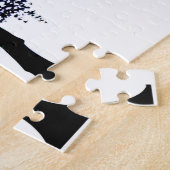 黒いシルエ葉ットの木に紅葉 ジグソーパズル (側面)