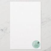 黒いシルクハットを身に着けているかわいく小さいタコ 便箋 (正面)