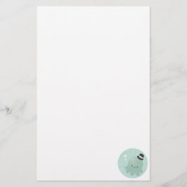 黒いシルクハットを身に着けているかわいく小さいタコ 便箋