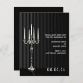 黒いシルバーのゴシック様式のカンデラブラ日付を保存 セーブザデート (正面/裏面)