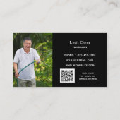 黒いシルバーのツールのホーム修復フォトQRコード 名刺 (裏面)