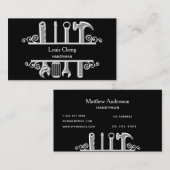 黒いシルバーのツールの住宅修理業者 名刺 (正面/裏面)