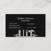 黒いシルバーのツールの住宅修理業者 名刺 (裏面)