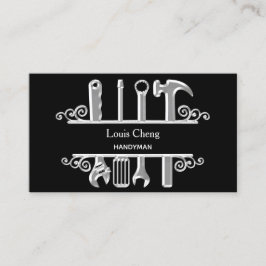 黒いシルバーのツールの住宅修理業者 名刺
