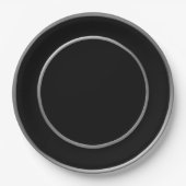黒いシルバーリム ペーパープレート (正面)