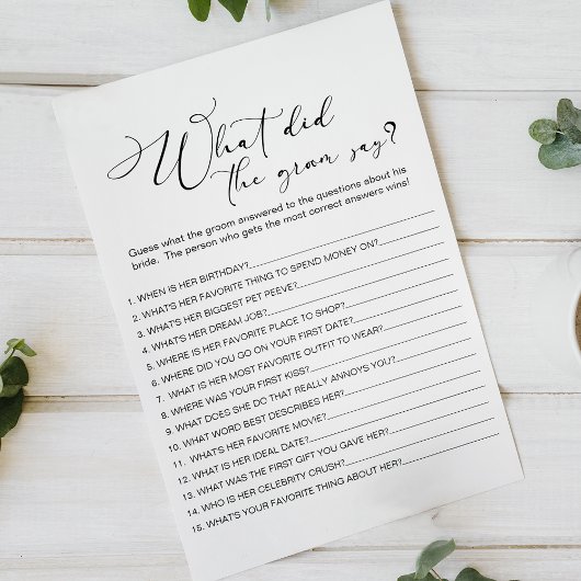 黒いシンプルの試合は新郎が言う チラシ