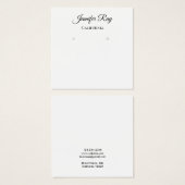 黒いシンプル書道イヤリングディスプレイカード (正面&裏面)