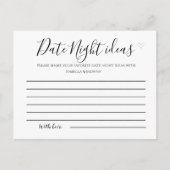黒いシンプル書道デート夜アイディア アドバイスカード (正面)