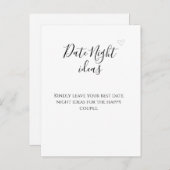 黒いシンプル書道デート夜アイディア アドバイスカード (正面/裏面)