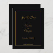 黒いシンプル枠で日付を保存 (正面/裏面)