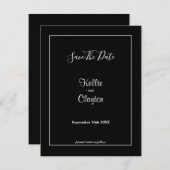 黒いシンプル枠で日付を保存 (正面/裏面)