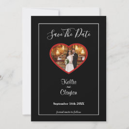 黒いシンプル枠で日付を保存 セーブザデート