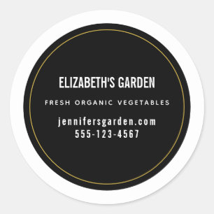 黒いシンプル背景にビジネスのステッカー ラウンドシール