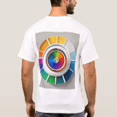 黒いシンプル背景に従来のカラーホイールを使用 Tシャツ (裏面)