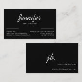 黒いシンプルClean Shapeロゴモダニスト 名刺 (正面/裏面)