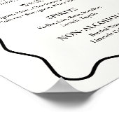 黒いシーズ結び目のブライダルシャワーバーメニュー ポスター (角)