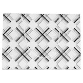 黒いジオメトリを持つアーバングレータータンチェックパターン ラージペーパーバッグ (裏面)