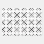 黒いジオメトリを持つアーバンブルータータンチェックパターン ラッピングペーパーシート (正面)