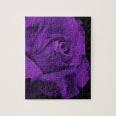 黒いジグソーパズルの紫色のバラ ジグソーパズル (縦)