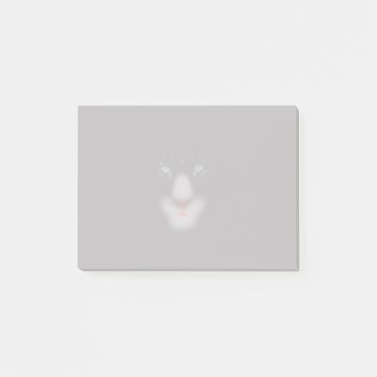 黒いジャガーまたはヒョウの大きな猫の顔 ポストイット (正面)