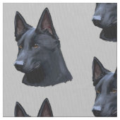 黒いジャーマン・シェパード犬 ファブリック (クローズアップ)