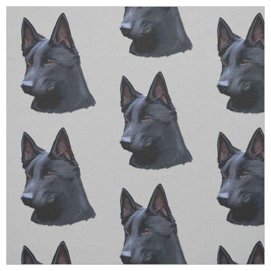 黒いジャーマン・シェパード犬 ファブリック (見本)
