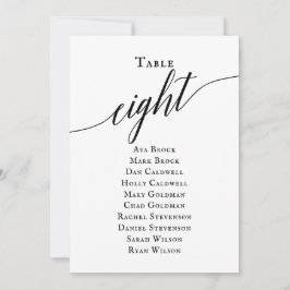 黒いスエレガントクリプトテーブル番号8座席表 招待状