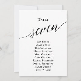 黒いスエレガントクリプトテーブル7座席表 招待状