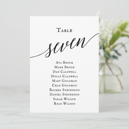 黒いスエレガントクリプトテーブル7座席表 招待状 (スタンド正面)