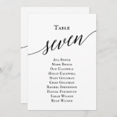 黒いスエレガントクリプトテーブル7座席表 招待状 (正面/裏面)