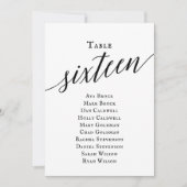 黒いスエレガントクリプト表番号16座席表 招待状 (正面)