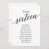黒いスエレガントクリプト表番号16座席表 招待状 (正面/裏面)