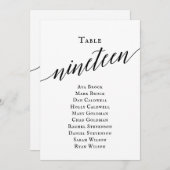 黒いスエレガントクリプト表番号19座席表 招待状 (正面/裏面)