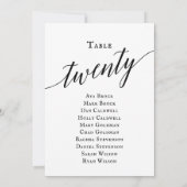 黒いスエレガントクリプト表番号20座席表 招待状 (裏面)