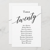 黒いスエレガントクリプト表番号20座席表 招待状 (正面/裏面)