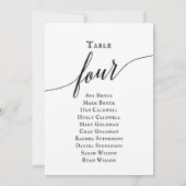 黒いスエレガントクリプト表4座席表 招待状 (裏面)