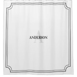 黒いスカラップのコーナーシャワーカーテン シャワーカーテン