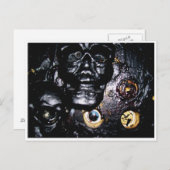 黒いスカルと眼窩 ポストカード (正面/裏面)
