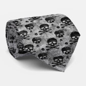 黒いスカルのタイ ネクタイ (ロール)