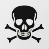 黒いスカルの窓が後ろの棒を引っ張る ウィンドウサイン (シート)