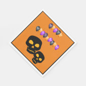 黒いスカルハッピーハローウィンバルーン スタンダードランチョンナプキン (角)