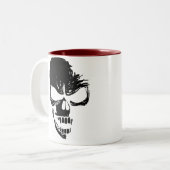 黒いスカル ツートーンマグカップ (正面左)