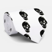 黒いスカル – 負のイメージ ネクタイ (ロール)
