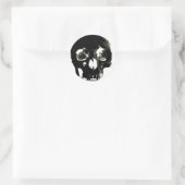 黒いスカル – 負のイメージ ラウンドシール (バッグ)