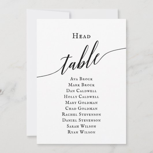 黒いスクエレガントリプトの表の座席表 招待状 (裏面)