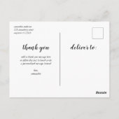 黒いスクリプトありがとう卒業はがき ポストカード (裏面)