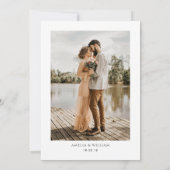 黒いスクリプトの写真結婚式招待状 招待状 (裏面)